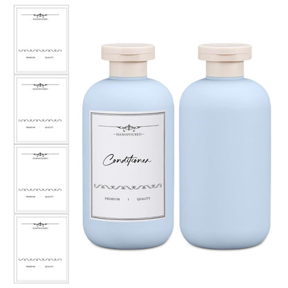 8.8 oz Plastic Travel Shampoo Bottles, Refillable Flip Cap Squeeze Bottles for Toiletries, Large Leakage-proof Travel Shampoo and Conditioner Container (Blue and Green)