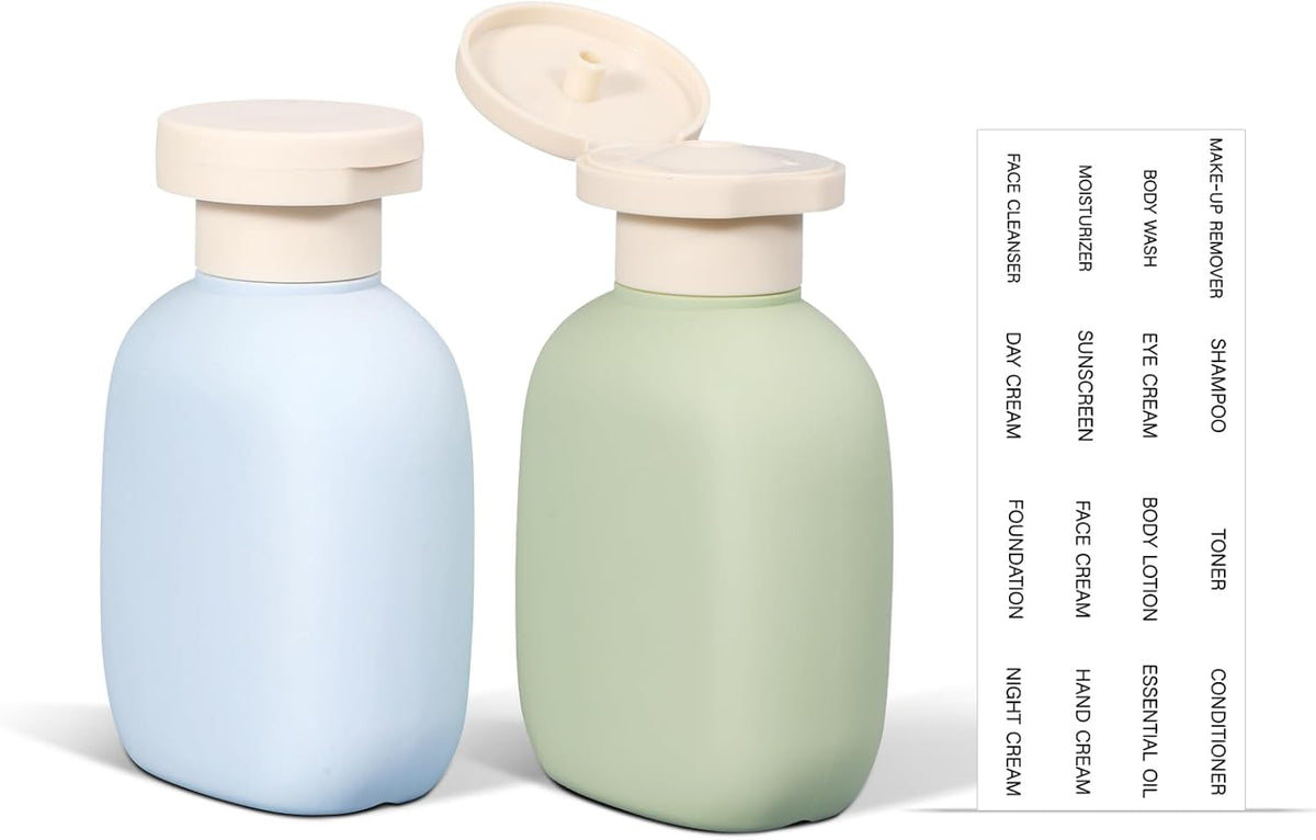 ASEVAT 3.4oz Travel Bottle with Flip Cap, Leak Proof Squeeze Bottles, Refillable Plastic Travel Containers for Creams, Lotion, Foundation, Shampoo, Conditioner