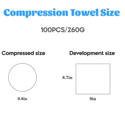 100 Pcs Mini Compressed Towels, Disposable Face Compressed Towel, Compressed Hand Wipe, Camping towel, Portable Compressed Coin Tissue for Travel/Home/Outdoor Activities (Individual packaging)