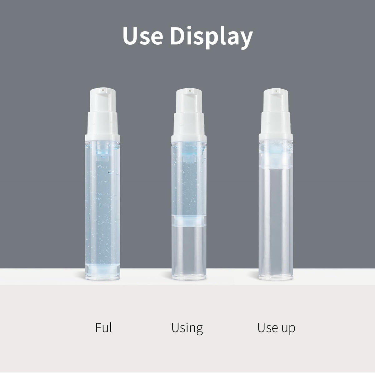 6 Pack 0.34 oz Plastic Empty Airless Pump Bottles Travel Size Refillable Leakproof Containers for Skincare Cosmetics Toiletries TSA Approved‌