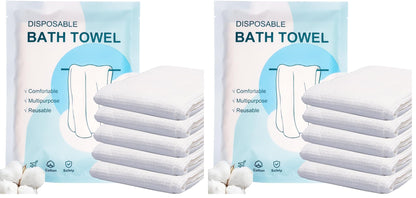 Disposable Bath Towels 5 PCS Large Portable Bath Towels for Travel,55 x 27.5 inch Soft Big Body Towel,Washcloth for Hiking Camping Hotel Bathroom, Individually Packed