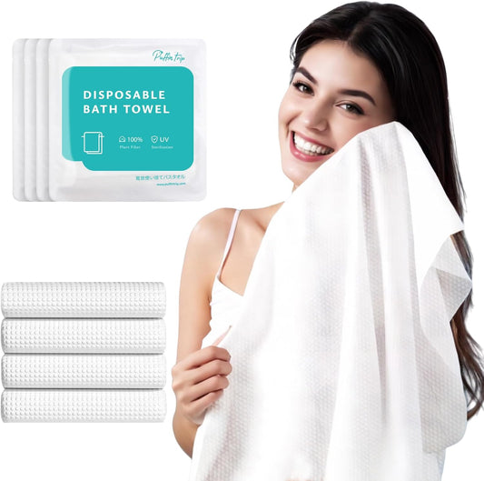 4 Pack Disposable Bath Towels 55''X27.5'’ Durable Portable Camping Towels