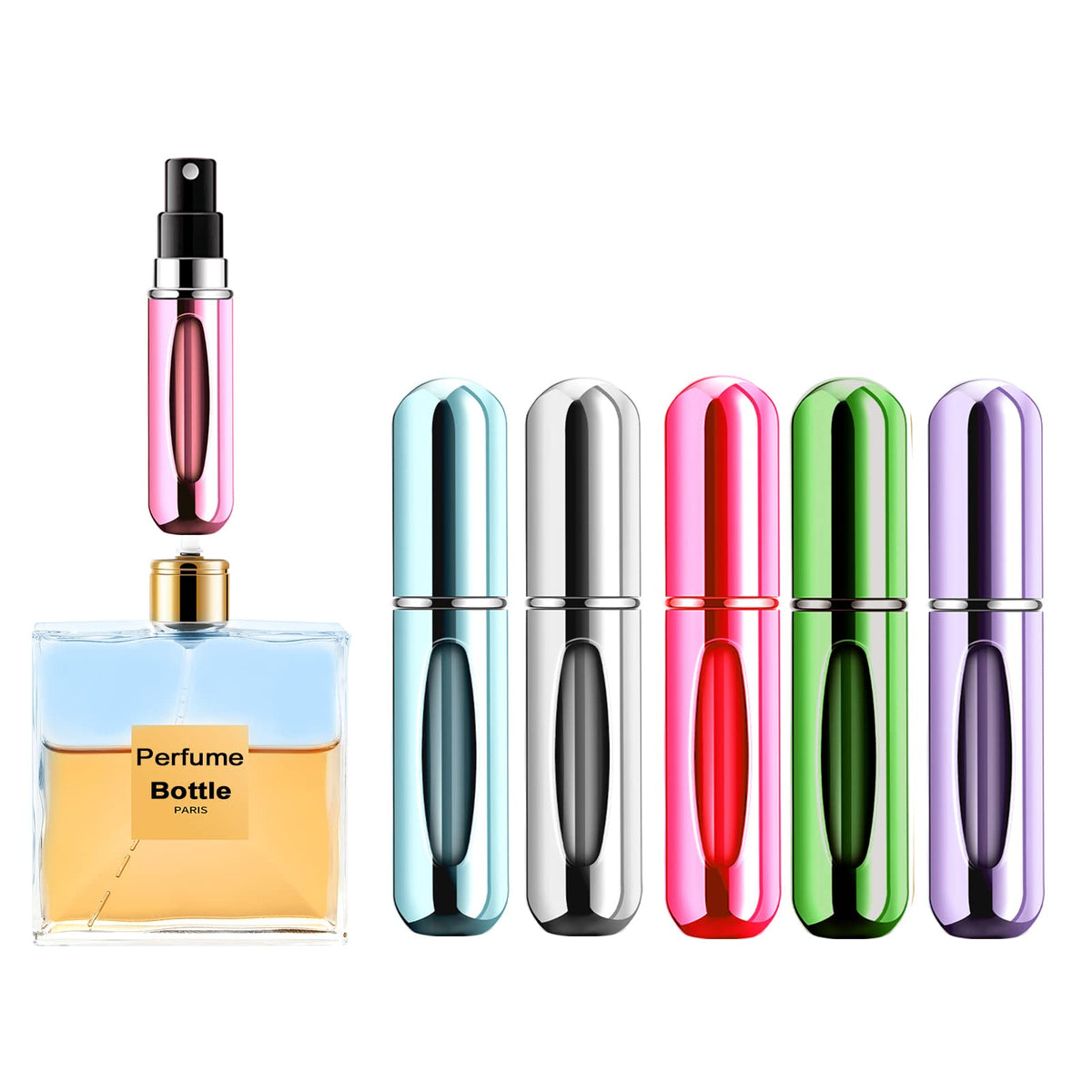 Yamadura Mini Refillable Perfume Portable Atomizer Bottle Refillable Perfume Spray, Refill Pump Case for Traveling and Outgoing (5ml, 4 Pack) 4