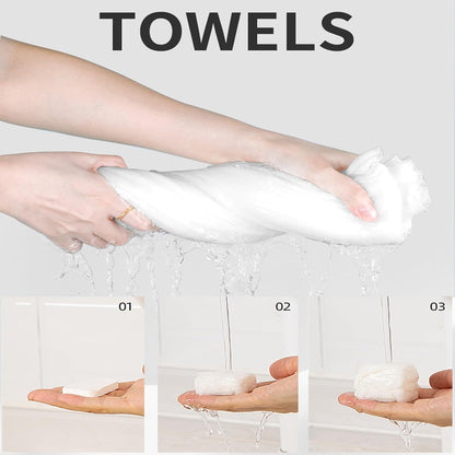 Compressed Towel Tablet Portable Face Towel Washcloth (28 Pack)