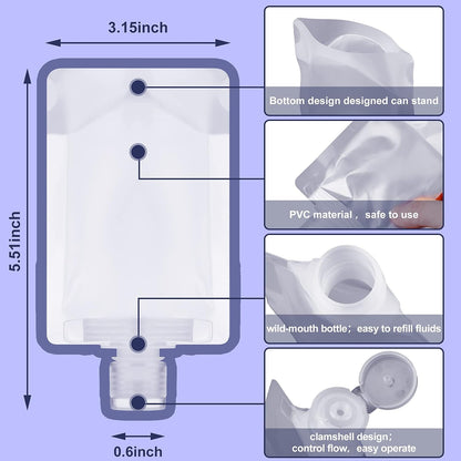 Outus 18 Pcs Travel Pouches for Toiletries, 30/50/100 ml