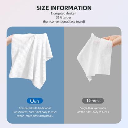 Disposable Face Towels,Viscose Biodegradable Large Dry Wipes,Super Soft & Thick Face Cleansing Towels,Daily Facial Tissues for Sensitive Skin, Makeup Removing,Facial Clean,Nursing,Travel (50 Count)