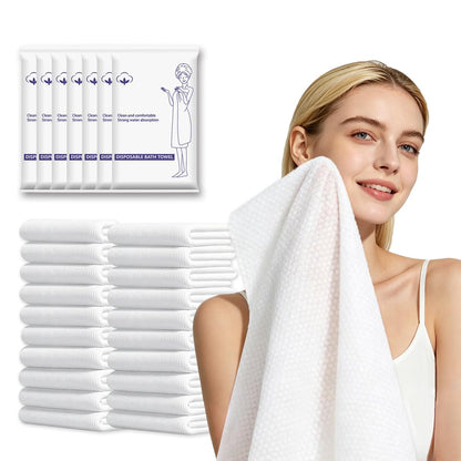 10 Pack Disposable Travel Bath Towels Sheets Extra Large 55"x27.5",Soft Disposable Dry Towel Washcloths Shower Towels for Body Travel Bathroom,Quick Dry Camping Towel Hair Swimming Gym Pet Towels