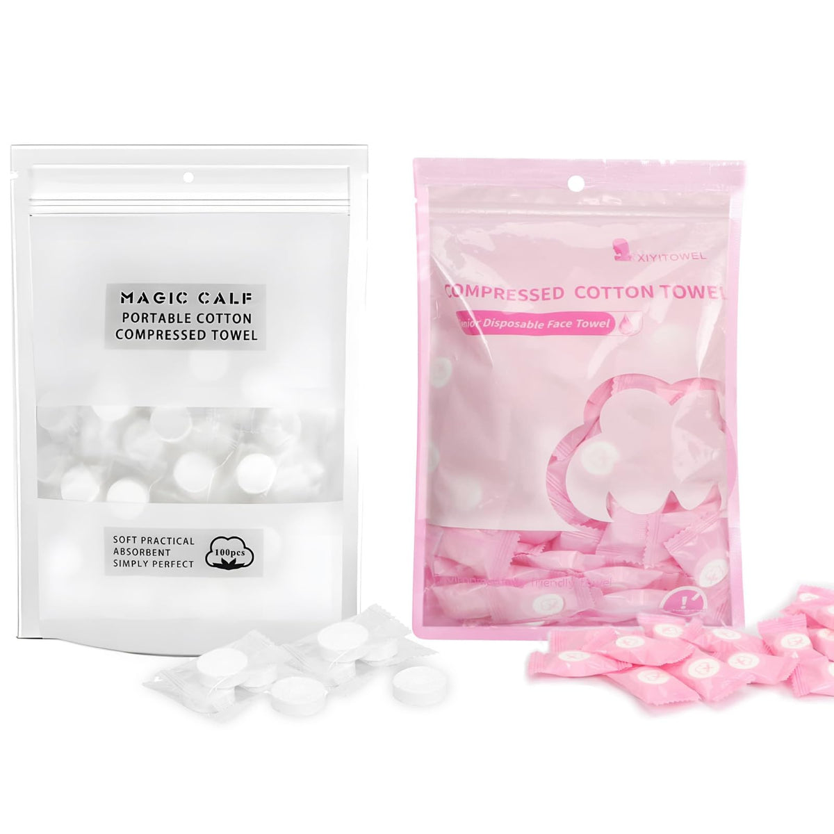 Compressed Towel Tablets- 100 PCS Disposable Portable Face Towels,8.7x 8 in