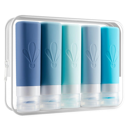 INSFIT Travel Bottles for Toiletries, TSA Approved 3oz Travel Size Toiletries, BPA Free Leak Proof Squeezable Silicone Tubes Travel Essentials for Shampoo Conditioner Lotion Soap