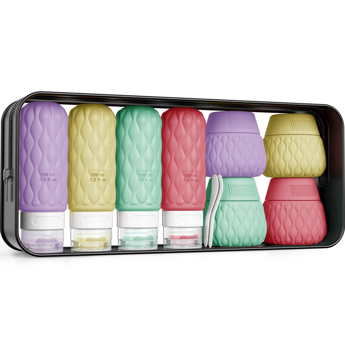Travel Bottles for Toiletries Silicone Travel Size Containers 3.4oz 1.7oz