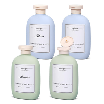 4 Pack 3.4 oz Travel Bottles, Plastic Travel Shampoo Bottles, Empty Plastic Squeeze Bottles with Flip Cap for Toiletries, Leakage-proof Travel Essentials Conditioner Bottle, Blue