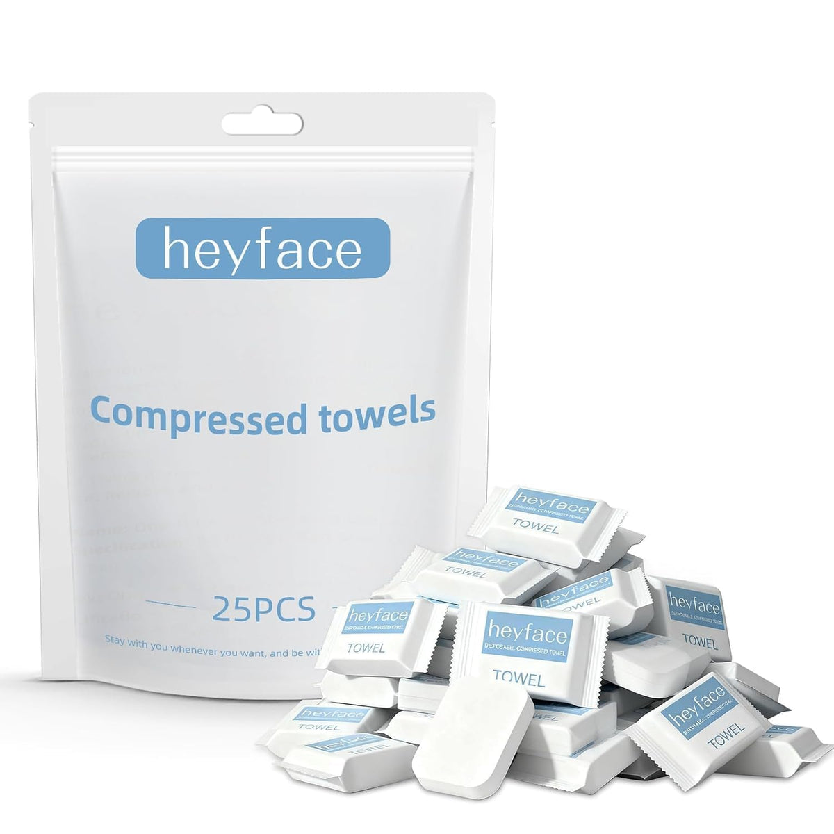 Compressed Towels Tablets for Travel, 50 PCS, Disposable Washcloths