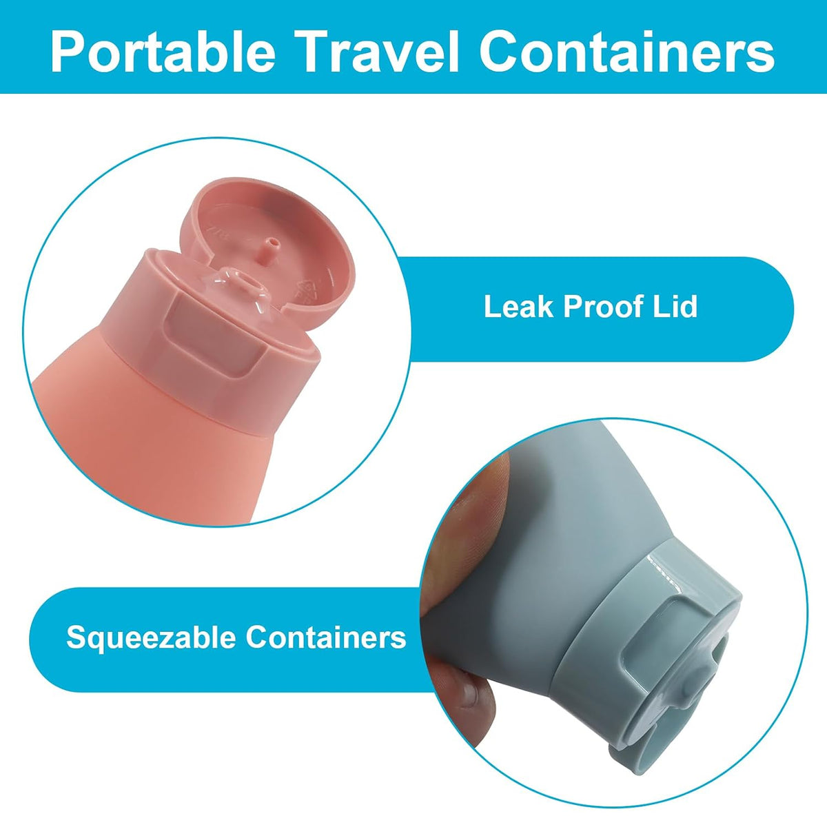 3pcs 60ml Travel Bottles, Containers for Toiletries