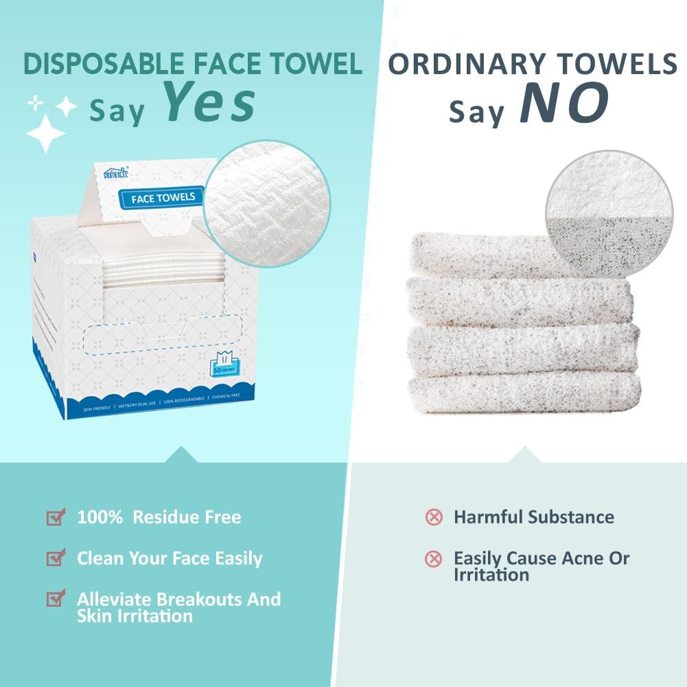 HOMEXCEL Face Towels, Disposable Face Towelette Ultra Soft & Absorbent
