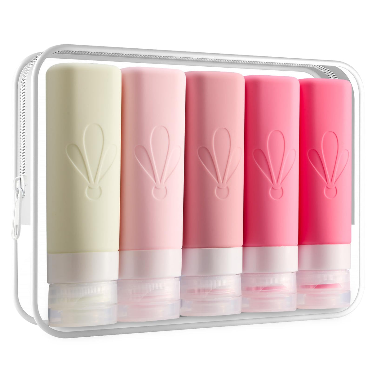 INSFIT Travel Bottles for Toiletries, TSA Approved 3oz Travel Size Toiletries, BPA Free Leak Proof Squeezable Silicone Tubes Travel Essentials for Shampoo Conditioner Lotion Soap