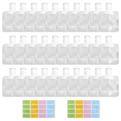 15 Pcs Leak Proof Empty Squeeze Pouches, 1 oz, 1.7 oz and 3.5 oz
