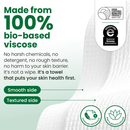 CLEAN SKIN CLUB Sensitive Skin Clean Towels® XL, Ultra-Soft Disposable Face Dry Wipes Infused with Aloe & Glycerin, XL - 1 Pack (50 count)