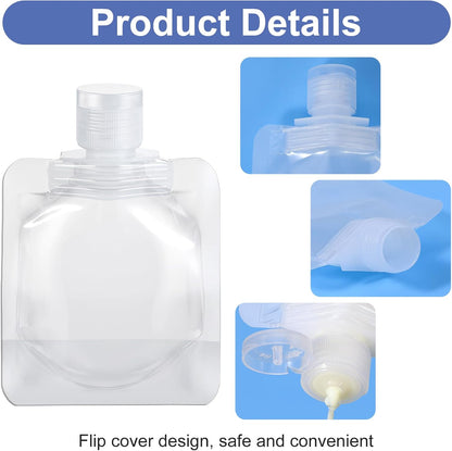 10Pcs Flat Travel Bottles 30ml Travel Pouches for Toiletries Shampoo