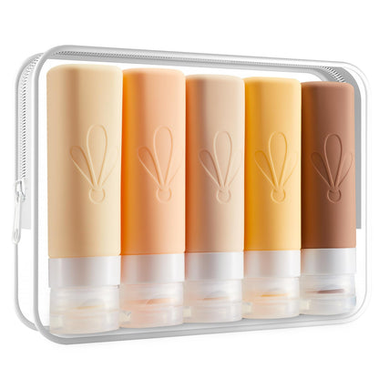 INSFIT Travel Bottles for Toiletries, TSA Approved 3oz Travel Size Toiletries, BPA Free Leak Proof Squeezable Silicone Tubes Travel Essentials for Shampoo Conditioner Lotion Soap