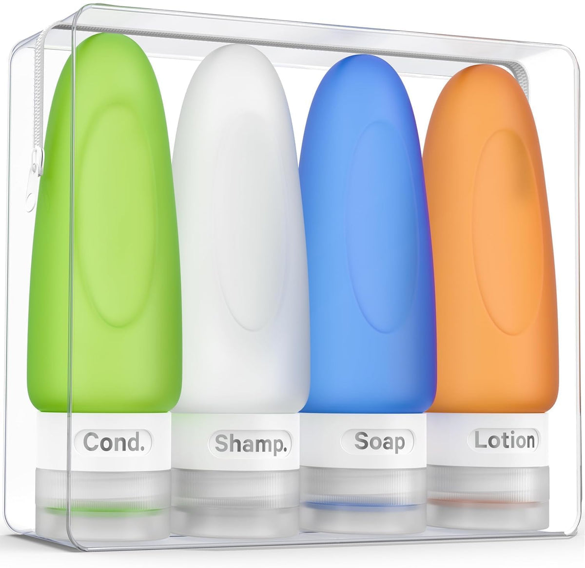 Travel Pouches for Toiletries, 13 Pack TSA Approved Refillable Travel Liquid Pouches, Flat Travel Bottles for Toiletries, Reusable 3oz Portable Containers with Funnel, Labels & Clear Carry On Bag