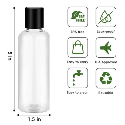 TUZAZO 10 Pack 3.4 oz Travel Bottles TSA Approved for Toiletries