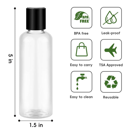 TUZAZO 10 Pack 3.4 oz Travel Bottles TSA Approved for Toiletries