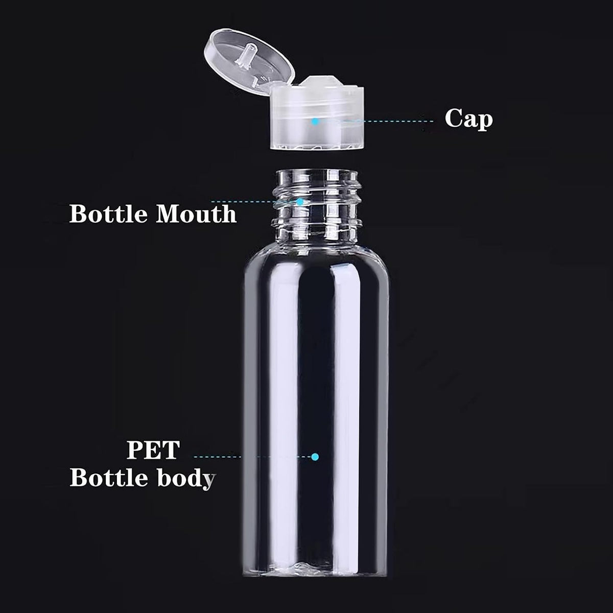 DNSEN 5 Pack 3.4oz Empty Plastic Travel Bottles for Toiletries