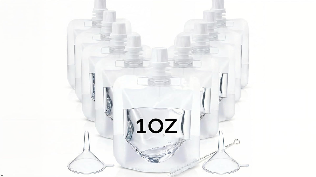 Clear Plastic Juice Bags, 50ml/1.7 oz，100 Pack Reusable Squeeze Pouches