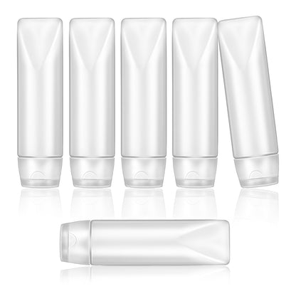 6 Pcs 1 oz Travel Bottles Empty Refillable Toothpaste Tubes Leak Proof Empty Squeeze Tubes Travel Toothpaste Container for Toiletries BPA Free Refillable Tube Squeeze Bottle PE Travel-Size Bottles