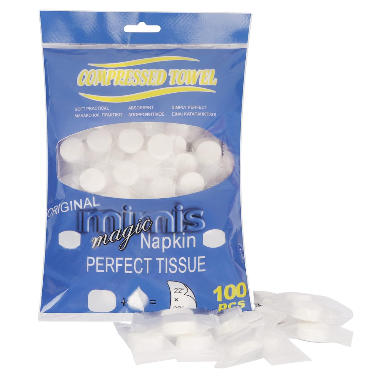 Compressed Towel Tablets- 100 PCS Disposable Portable Face Towels,8.7x 8 in