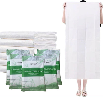 10 Pack Disposable Bath Towels Large 55"x27.5" Thick for Travel