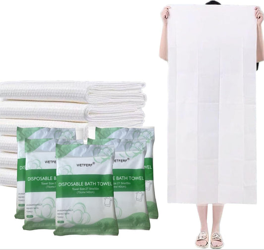 10 Pack Disposable Bath Towels Large 55"x27.5" Thick for Travel
