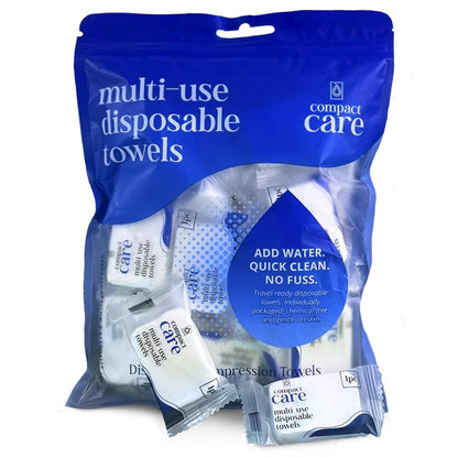 Disposable Washcloths 40 PCS - 100% Cotton Compressed Towels for Travel, Camping, Gym & Personal Hygiene - Chemical-Free Disposable Towel Tablets - Expands with Water - Portable Bulk Face Towels