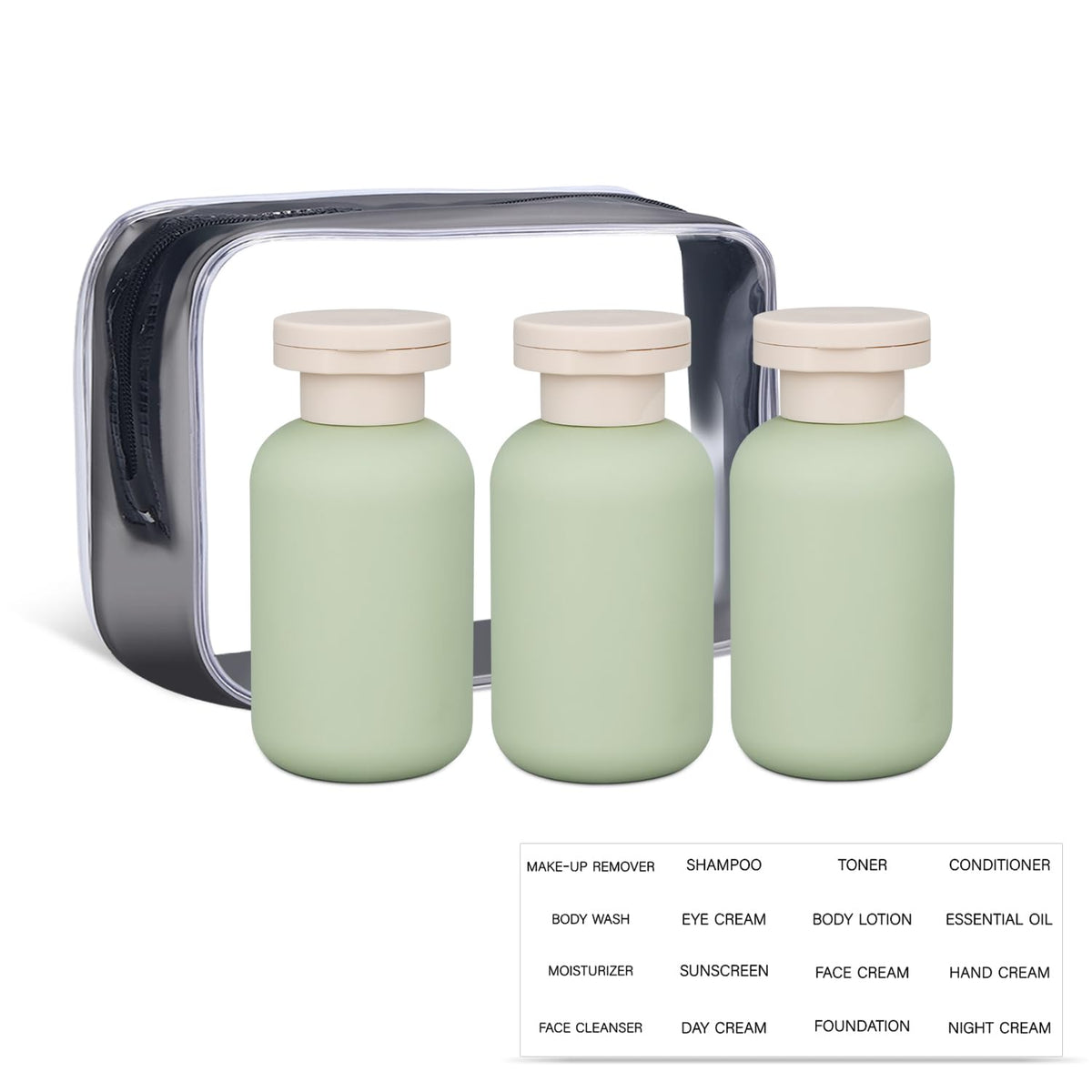 ASEVAT Leak Proof Travel Bottle with Flip Cap, Shampoo and Conditioner Bottle Set, Refillable Containers for Lotion, Cream Shampoo (Green+Blue+Pink, 3.4 Ounces)