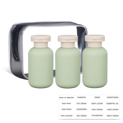 ASEVAT Leak Proof Travel Bottle with Flip Cap, Shampoo and Conditioner Bottle Set, Refillable Containers for Lotion, Cream Shampoo (Green+Blue+Pink, 3.4 Ounces)