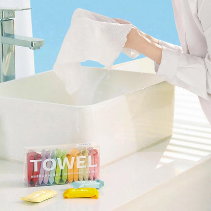 WUWEOT 140 Pack Compressed Towels Tablets, Disposable Face Compressed Towels, 11x9.5 Inches Soft Wipe Face Washcloths, Portable Coin Tissue for Outdoor Travel Camping Hiking Sport Hotel Beauty Salon