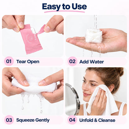 Compressed Towel Tablets, Disposable Washcloths, XL 20 Count 12 x 9 Inch