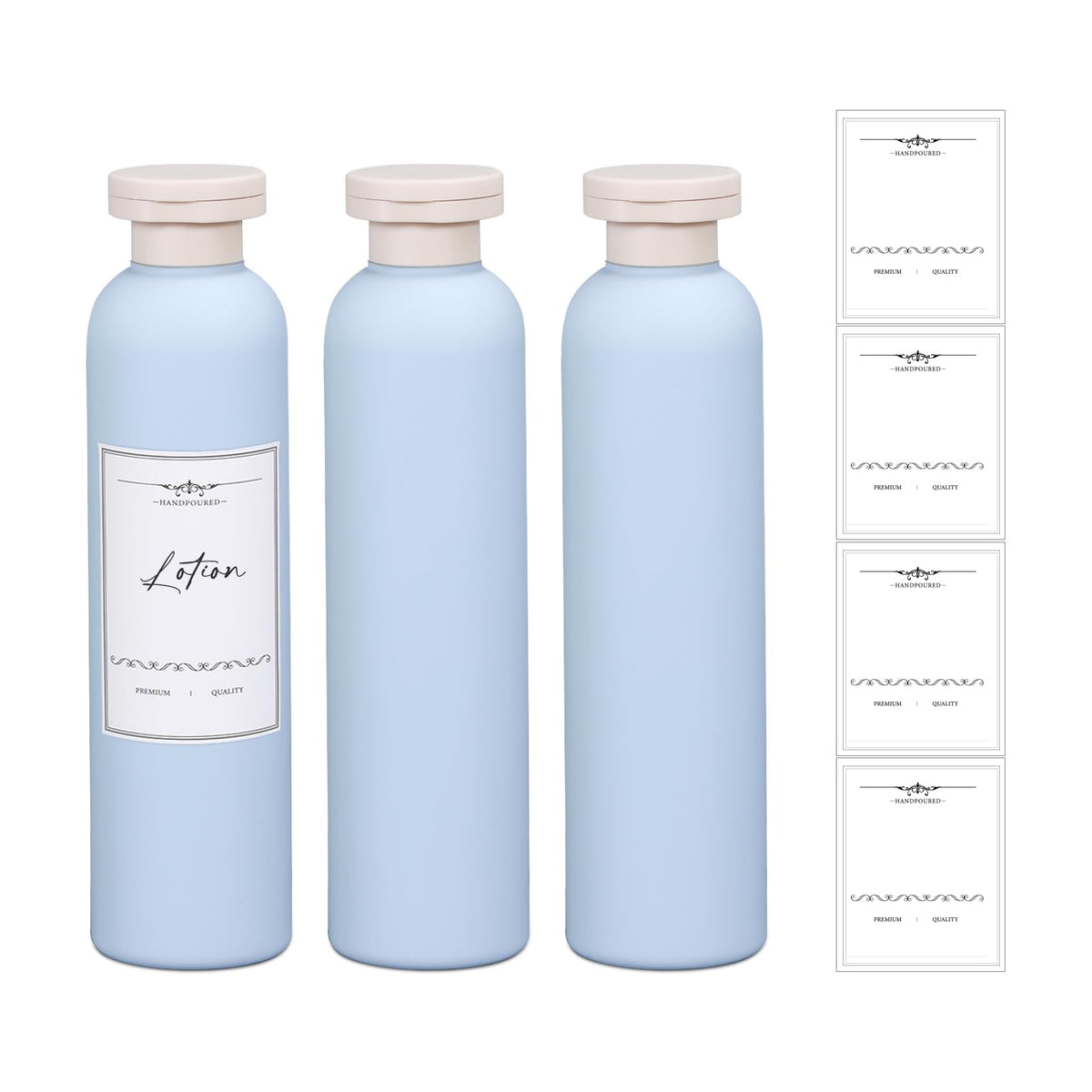 3 PACK Travel Shampoo Bottle, Empty Plastic Squeeze Bottles 6.8oz with Flip Cap, Lotion Container for Toiletries Travel Size Shampoo and Conditioner