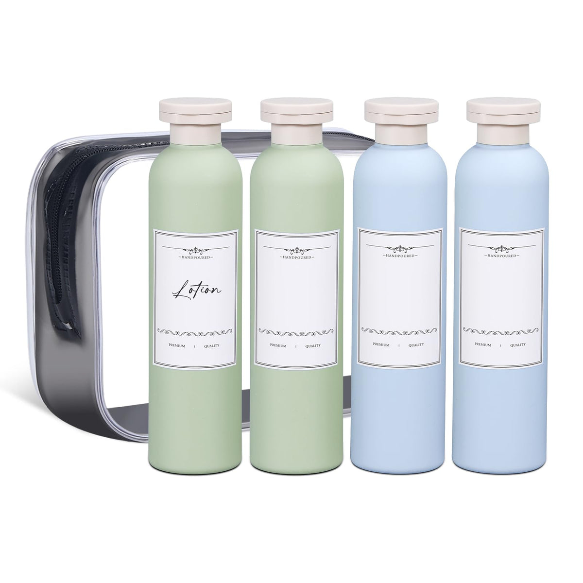 ASEVAT Leak Proof Travel Bottle with Flip Cap, Shampoo and Conditioner Bottle Set, Refillable Containers for Lotion, Cream Shampoo (Green+Blue+Pink, 3.4 Ounces)