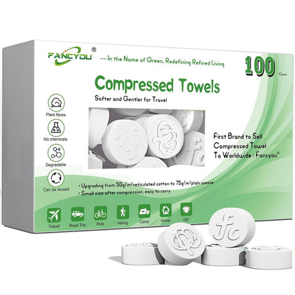 Compressed Towel Tablets 100 Count, Disposable Washcloths