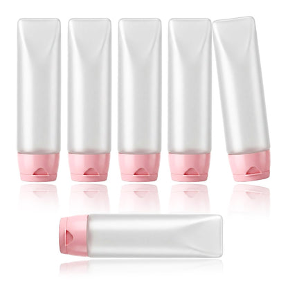 6 Pcs 1 oz Travel Bottles Empty Refillable Toothpaste Tubes Leak Proof Empty Squeeze Tubes Travel Toothpaste Container for Toiletries BPA Free Refillable Tube Squeeze Bottle PE Travel-Size Bottles