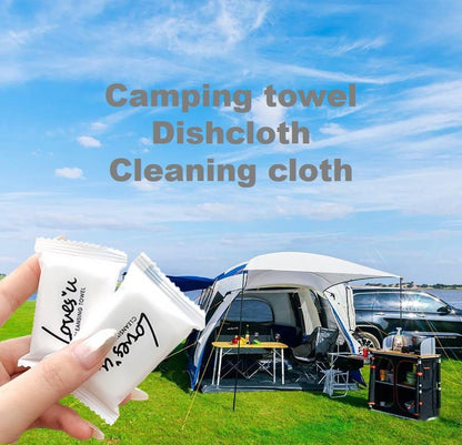 QUALIALL Compressed Washcloths Towels, Premium Disposable Wash Cloths for Travel Camping