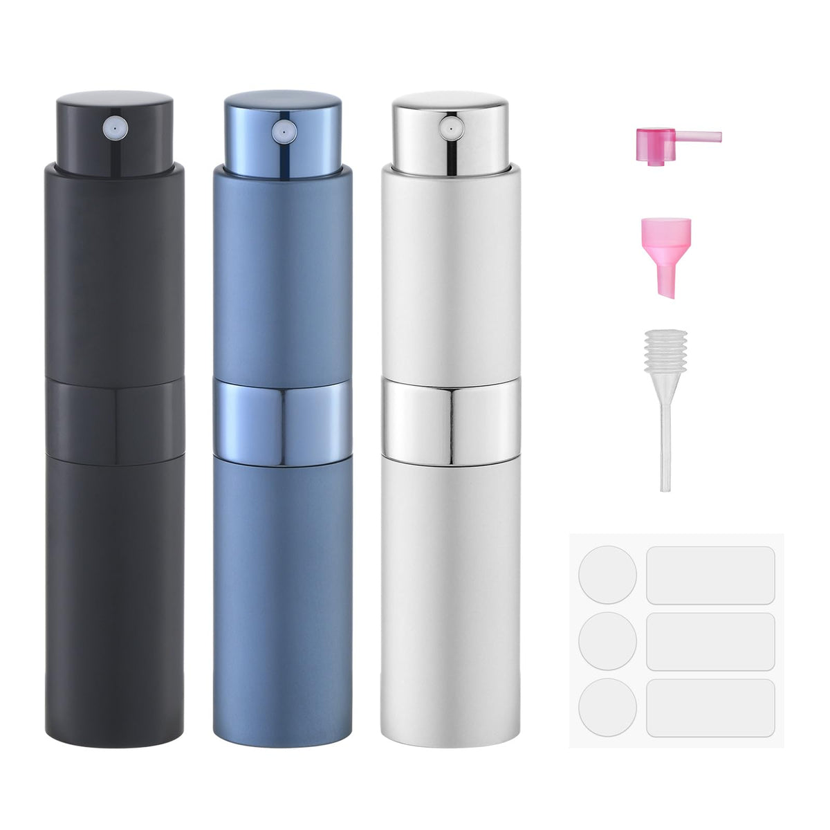 8ml Travel Perfume Bottle Refillable, Atomizer Sprayer for Cologne 3PCS