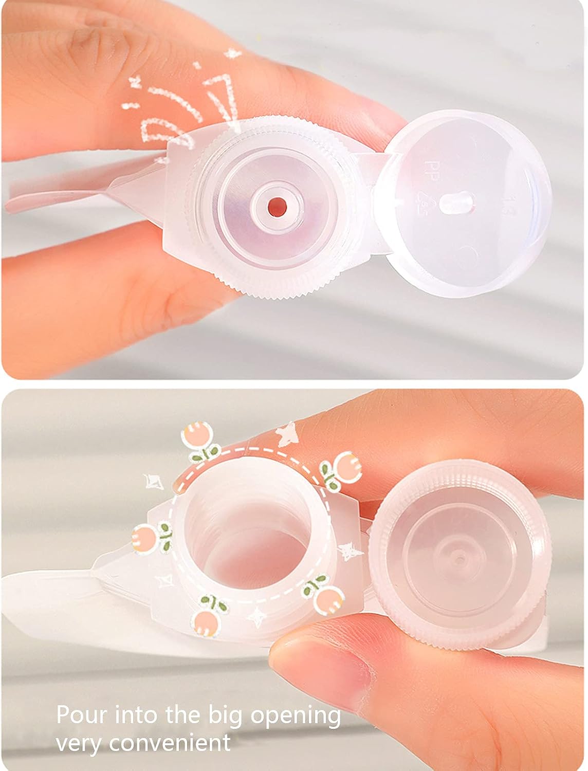 Portable Travel Fluid Makeup Packing Bag Transparent Clamshell Packaging Bag Plastic Stand Up Spout Pouch Refillable Empty Squeeze Pouch for Lotion/Shampoo/Face Cream/Hand Soap (10 Pcs) Gift Funnel