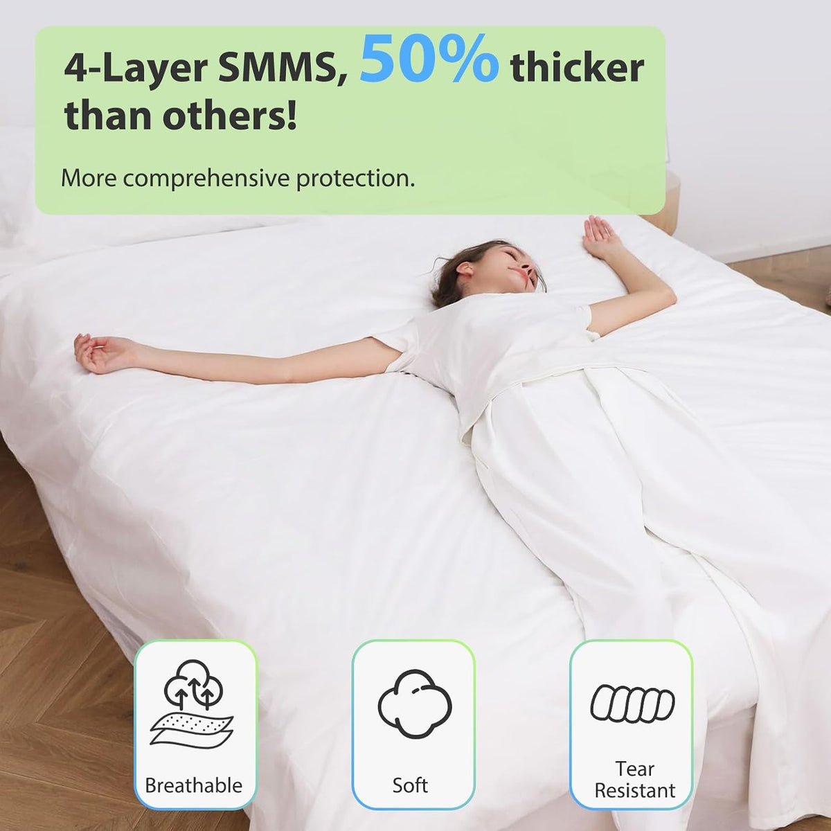 2 Pack Disposable Bed Sheet King Size for Travel Disposable Sheet for Hotel