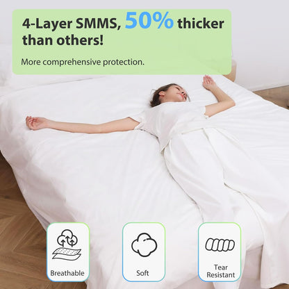 2 Pack Disposable Bed Sheet King Size for Travel Disposable Sheet for Hotel
