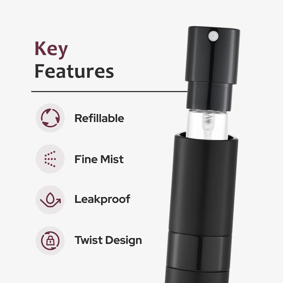 LISAPACK 8ml Travel Perfume Bottle Refillable, 3 PCS Cologne Atomizer Spray