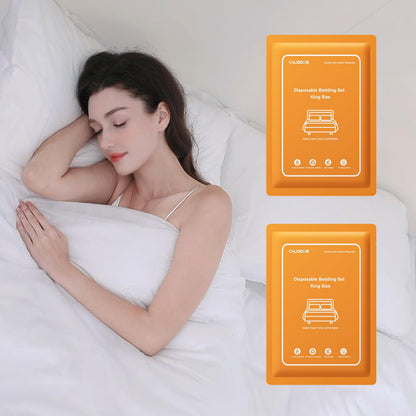 2 Pack Disposable Bed Sheet King Size for Travel Disposable Sheet for Hotel