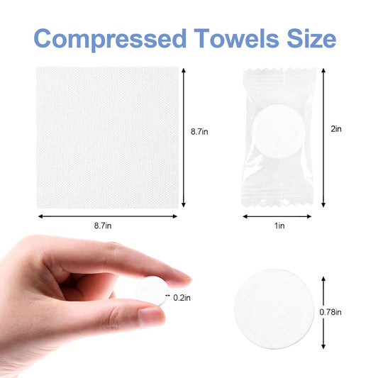 100 PCS Compressed Towels Disposable Compressed Travel Towel