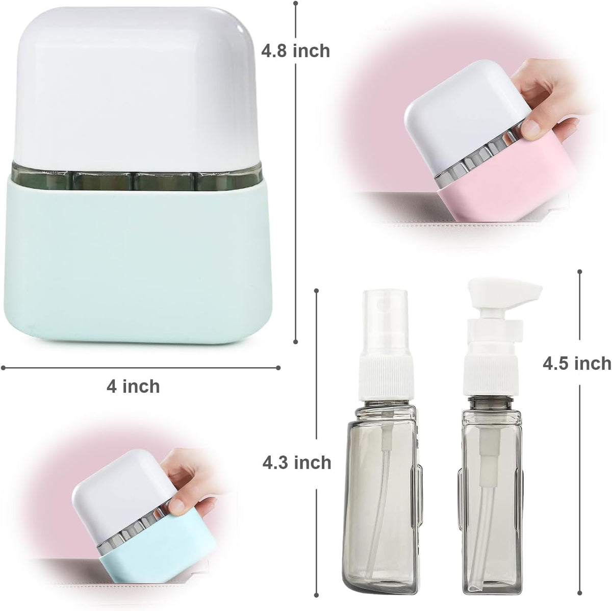 Travel Bottle Set, 8 Pack TSA Approved Travel Size Bottles, Travel Containers Dispenser, Travel Shampoo Bottles for Cosmetic Conditioner and Lotion